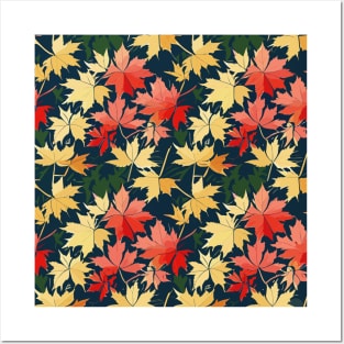 Maple leaf pattern Posters and Art